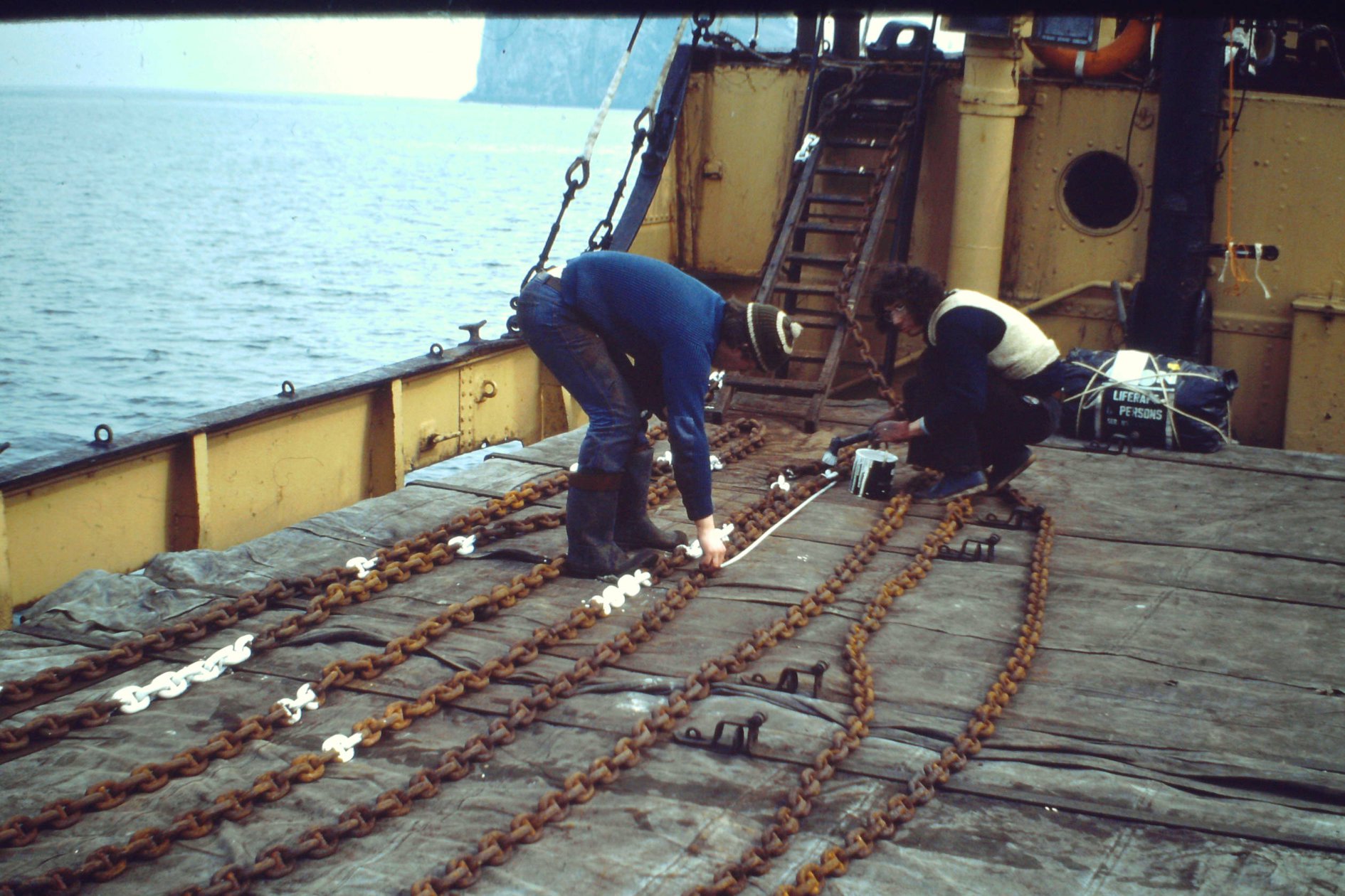 Measuring the chain off Bass Rock