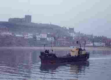 The VIC 56 in 1967, leaving Whitby, travelling from Rosyth to her new berth in London, and preservation. Photo Stuart Trumper.